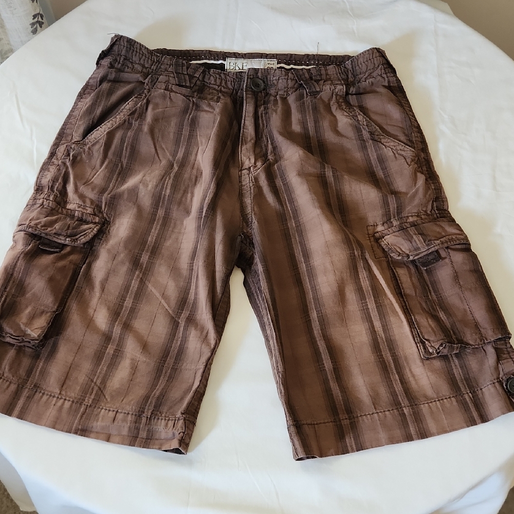 BKE Brown Cargo Shorts with Textured Fabric